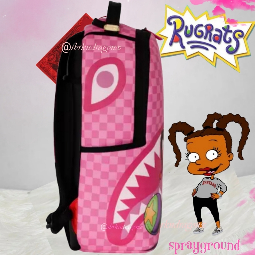 Sprayground Rugrats Susie Carmichael All Pink Checkered Backpack Brand New Fab - Picture 9 of 12